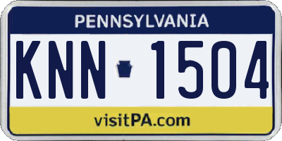 PA license plate KNN1504