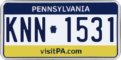 PA license plate KNN1531