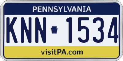 PA license plate KNN1534