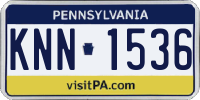 PA license plate KNN1536