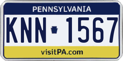 PA license plate KNN1567