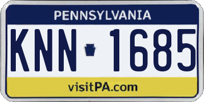 PA license plate KNN1685