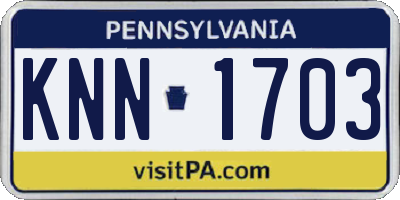 PA license plate KNN1703