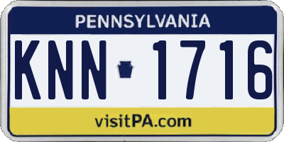PA license plate KNN1716