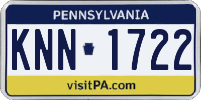 PA license plate KNN1722