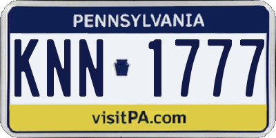 PA license plate KNN1777