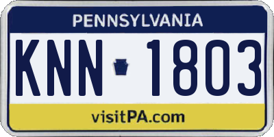 PA license plate KNN1803