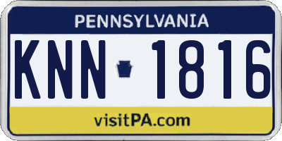 PA license plate KNN1816
