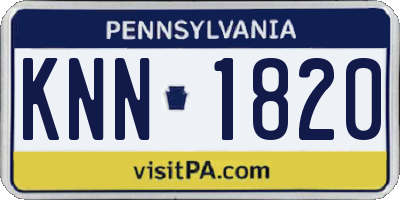 PA license plate KNN1820