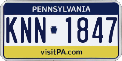 PA license plate KNN1847