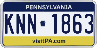 PA license plate KNN1863