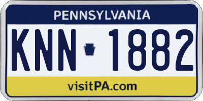 PA license plate KNN1882