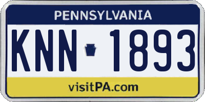 PA license plate KNN1893