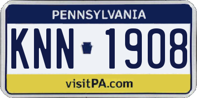 PA license plate KNN1908