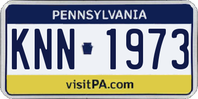 PA license plate KNN1973