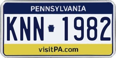 PA license plate KNN1982