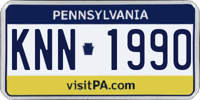 PA license plate KNN1990