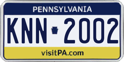PA license plate KNN2002