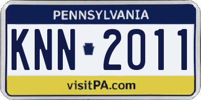 PA license plate KNN2011
