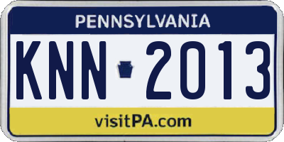PA license plate KNN2013