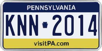 PA license plate KNN2014