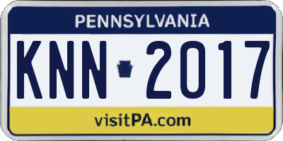 PA license plate KNN2017
