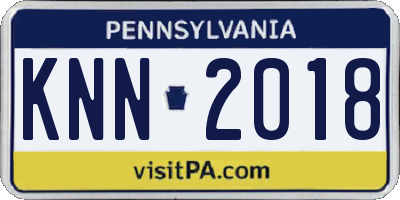 PA license plate KNN2018