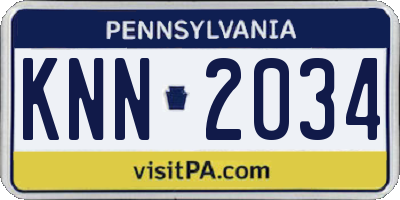 PA license plate KNN2034