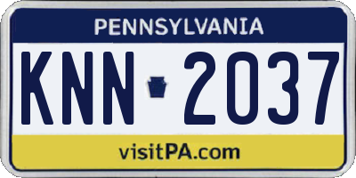 PA license plate KNN2037