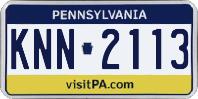 PA license plate KNN2113