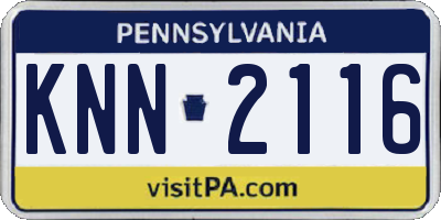 PA license plate KNN2116