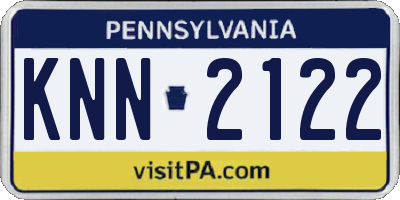 PA license plate KNN2122