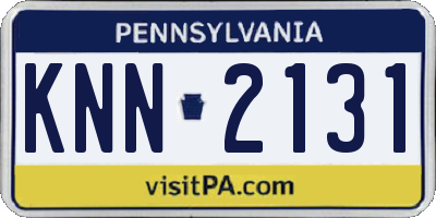 PA license plate KNN2131