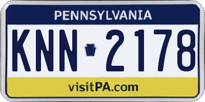 PA license plate KNN2178