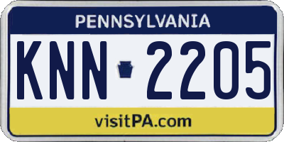 PA license plate KNN2205