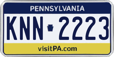 PA license plate KNN2223