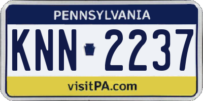 PA license plate KNN2237