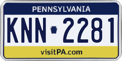 PA license plate KNN2281