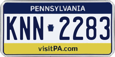 PA license plate KNN2283