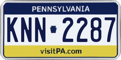 PA license plate KNN2287