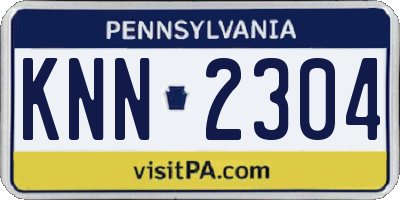 PA license plate KNN2304