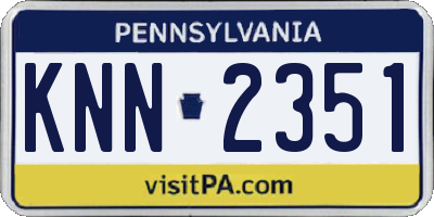 PA license plate KNN2351