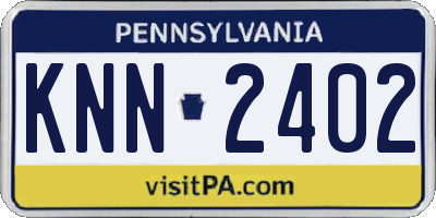 PA license plate KNN2402