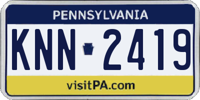 PA license plate KNN2419