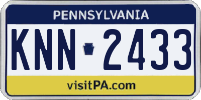 PA license plate KNN2433