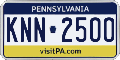 PA license plate KNN2500