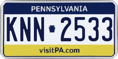 PA license plate KNN2533