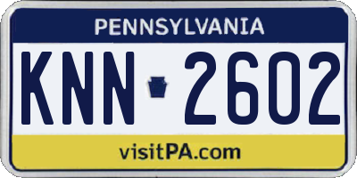 PA license plate KNN2602