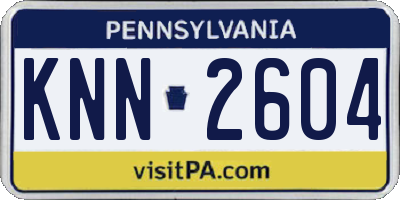 PA license plate KNN2604