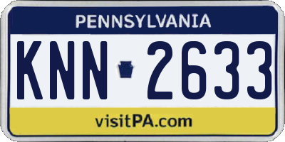 PA license plate KNN2633